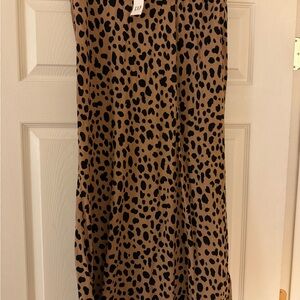 GAP Tan and Black Animal Print Maxi Skirt